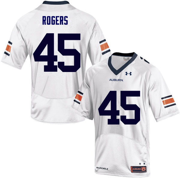 Auburn Tigers Men's Jacob Rogers #45 White Under Armour Stitched College NCAA Authentic Football Jersey BYP6874VH